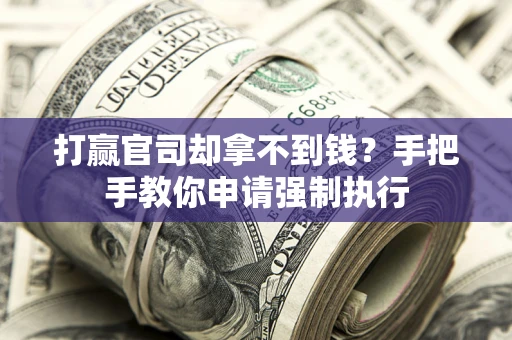 济南打赢官司却拿不到钱？手把手教你申请强制执行