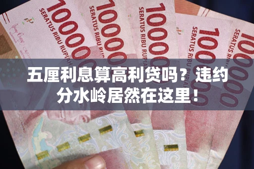 济南五厘利息算高利贷吗？违约分水岭居然在这里！