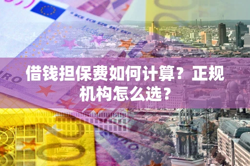 济南借钱担保费如何计算？正规机构怎么选？